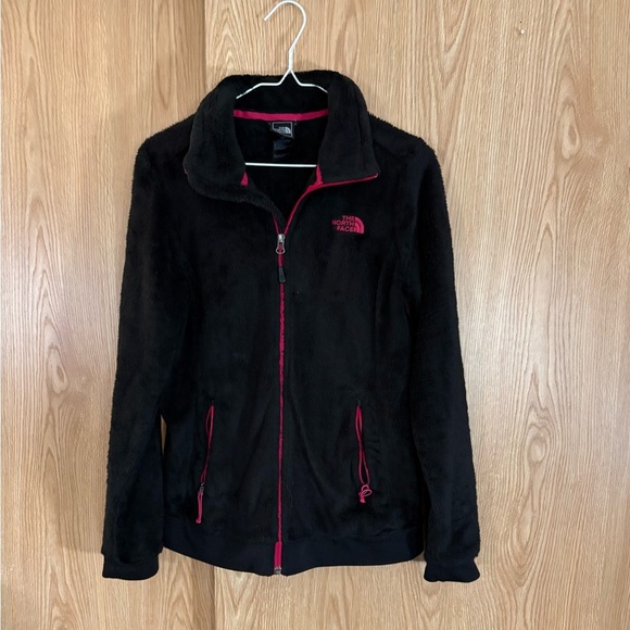 The North Face Black and Pink Logo Thick Fleece Jacket - Picture 2 of 7